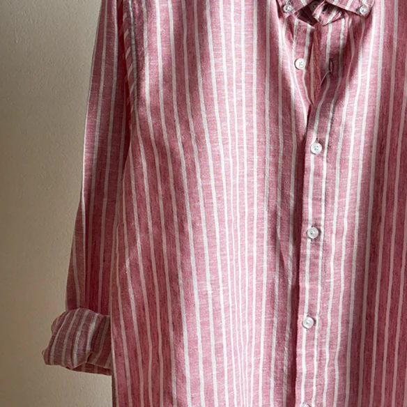 Pink & White Striped Button-Down Shirt