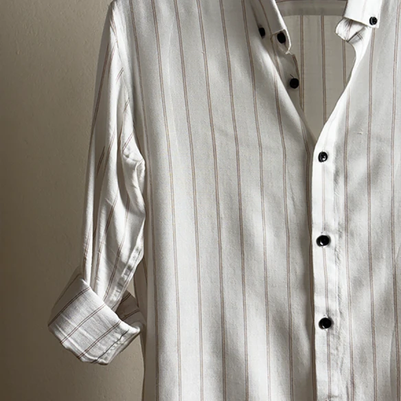 Men's Pin Striped Casual Button Down Shirt