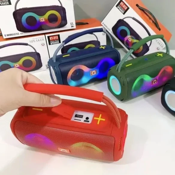 ET-312 Portable Dual Speaker Wireless Bluetooth Speaker with RGB LED Light